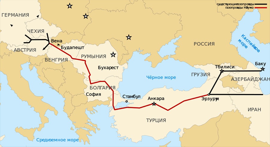 Схема газопровода "Набукко"